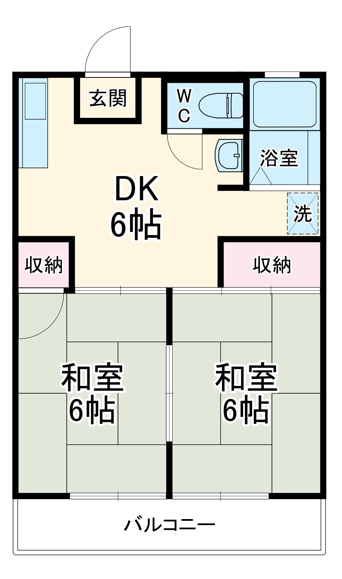 左京山コーポ(2DK/2階)の間取り写真