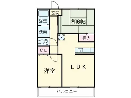 プレステージYAMAMOTO(2LDK/2階)の間取り写真