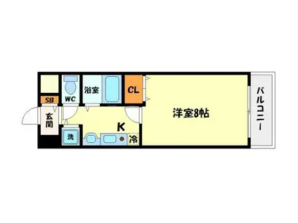 パークサイド千里(1K/5階)の間取り写真