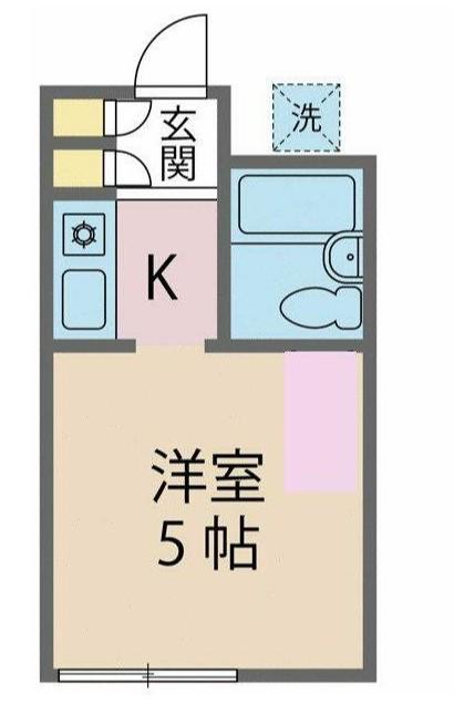 アップルハウス三ツ沢B(ワンルーム/1階)の間取り写真
