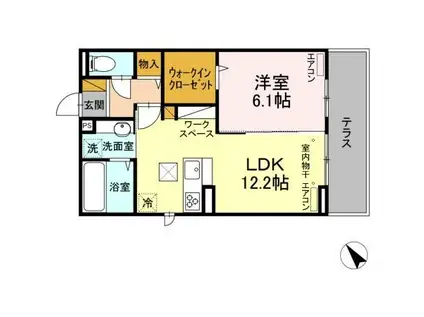 リベルテ(1LDK/1階)の間取り写真