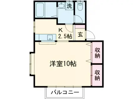 プリンスガーデン(1K/2階)の間取り写真