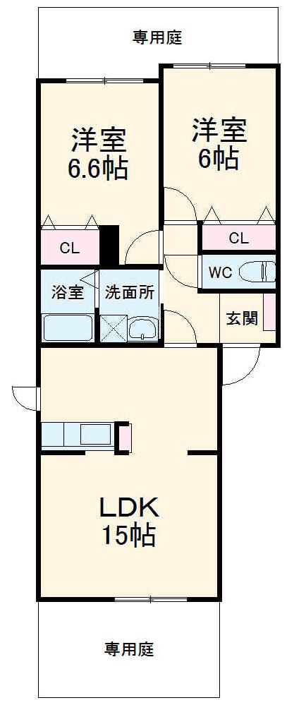palais lys blanc(2LDK)の間取り写真