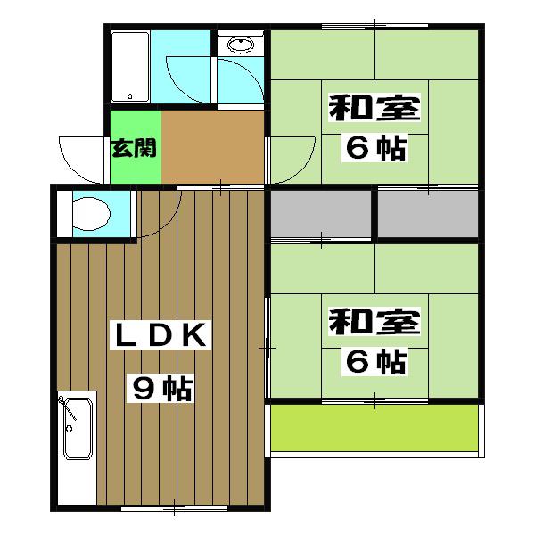 ブリヴュイクシマ(2LDK/2階)の間取り写真