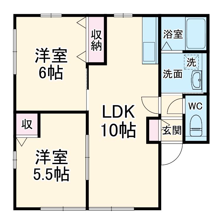 エクストリーム(2LDK/1階)の間取り写真