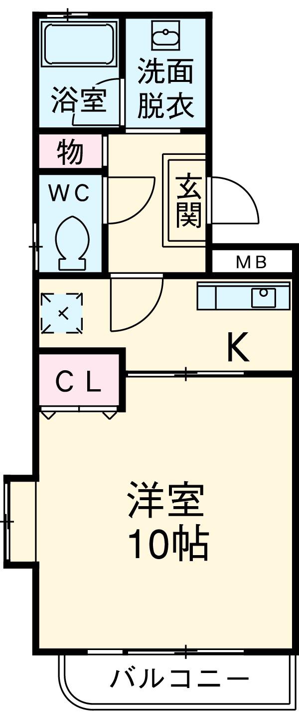 アネックス月見(1K/2階)の間取り写真