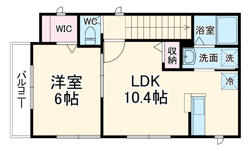 ラフィネ小手指(1LDK/2階)の間取り写真
