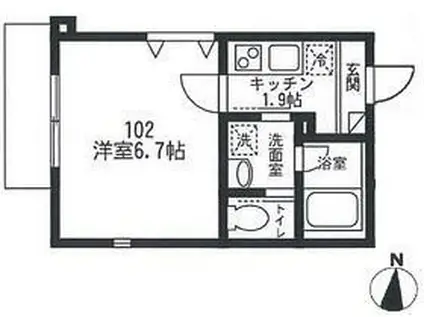 MAISON BONHEUR(1K/1階)の間取り写真