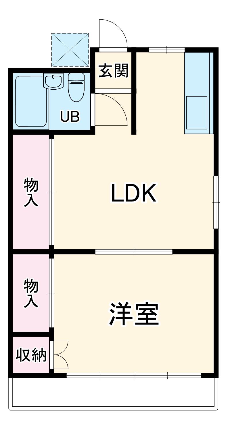 ハイツ井上(1LDK/1階)の間取り写真