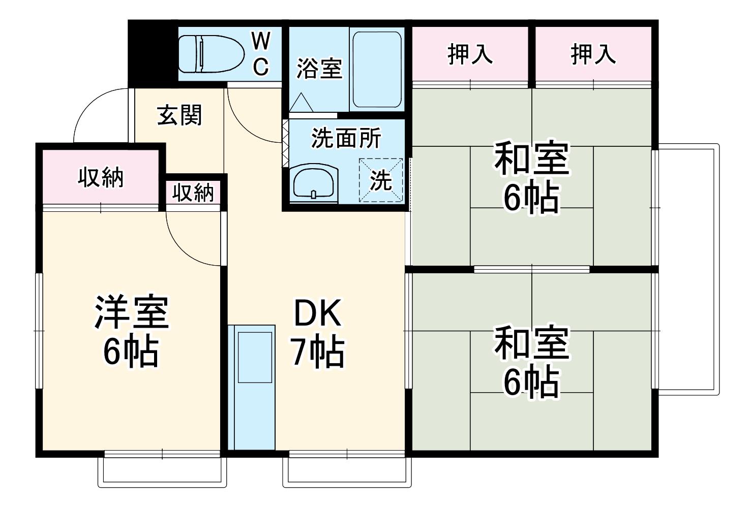 ヴィレッジ牛久保(3DK/2階)の間取り写真