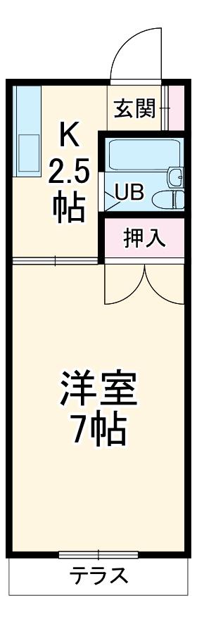 コーポオオツカ(1K/1階)の間取り写真