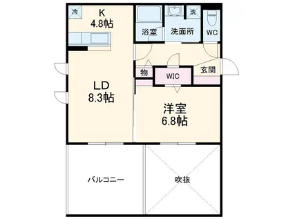 GRACE COURT YAMATO(1LDK/2階)の間取り写真