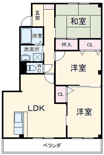 グランドコーポ甲子園(3LDK/3階)の間取り写真