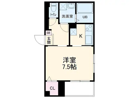 グリシーヌメゾンⅡ(1K/1階)の間取り写真