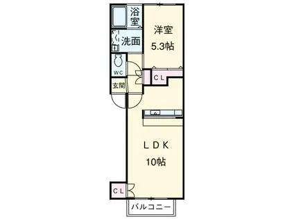 シャルモン・ナポールⅡ(1LDK/1階)の間取り写真