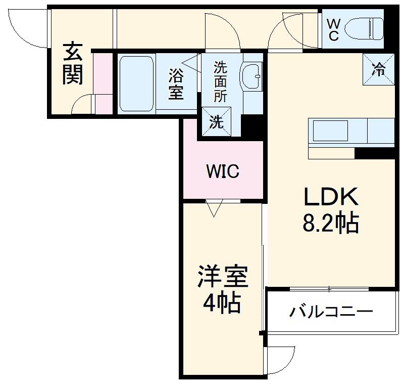 ラ・ベルデュール(1LDK/2階)の間取り写真