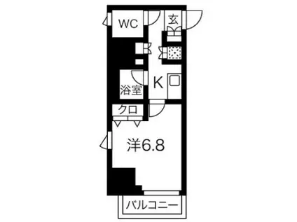 スパシエ八王子クレストタワー(1K/12階)の間取り写真
