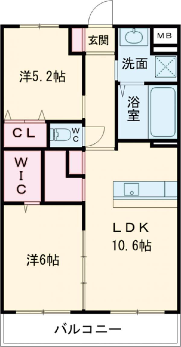 PALME (2LDK/3階)の間取り写真