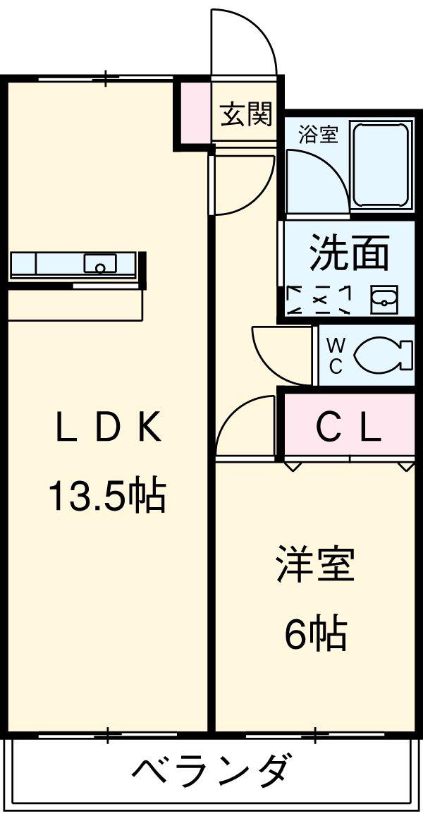 リバーパーク八帖(1LDK/1階)の間取り写真