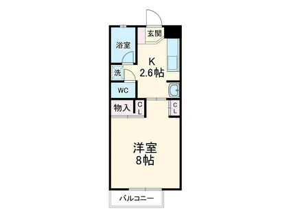 グリーンコーポ平手(1K/1階)の間取り写真