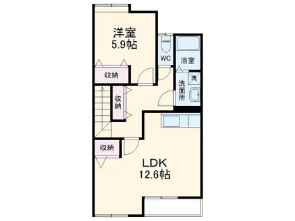 DモンドⅡ(1LDK/2階)の間取り写真