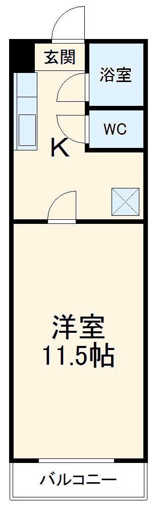 MUヒルズ庵町(1K/1階)の間取り写真