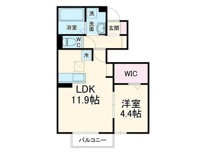 エミネンスK(1LDK/1階)の間取り写真