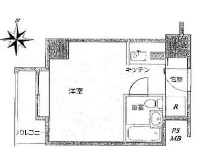 大橋スカイハイツ(ワンルーム/8階)の間取り写真
