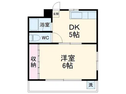 ルミエール湘南(1DK/3階)の間取り写真