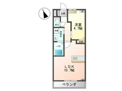 メゾン・ボヌール(1LDK/2階)の間取り写真