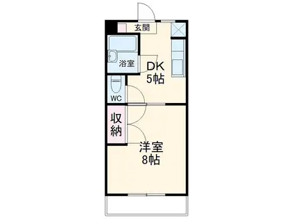 サンパレス金子2(1DK/1階)の間取り写真