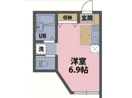 アリス・ガーデンS棟(ワンルーム/1階)の間取り写真