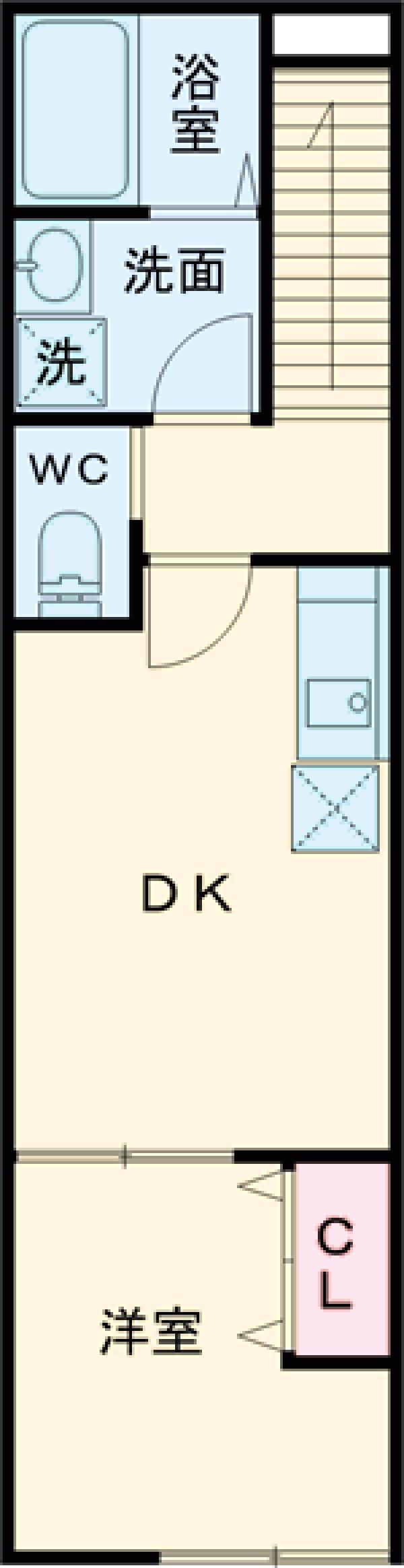 ソルナクレイシア氷川台(1DK/2階)の間取り写真