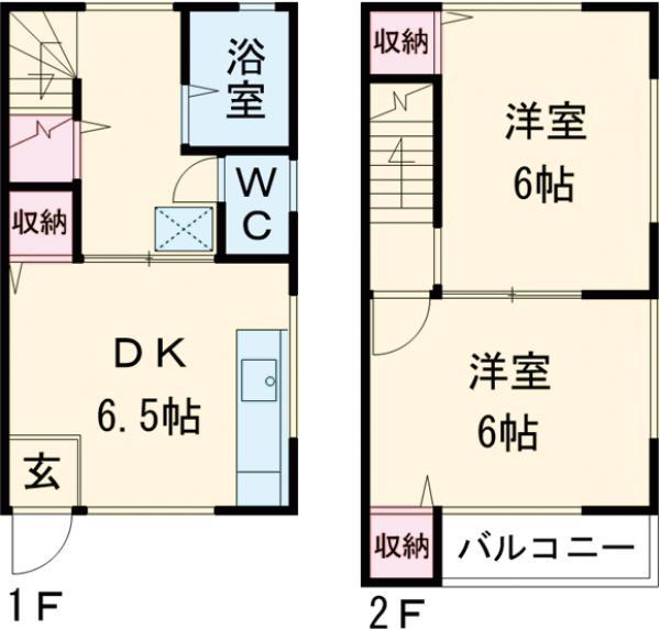 カーサ・ムツミ(2DK/1階)の間取り写真