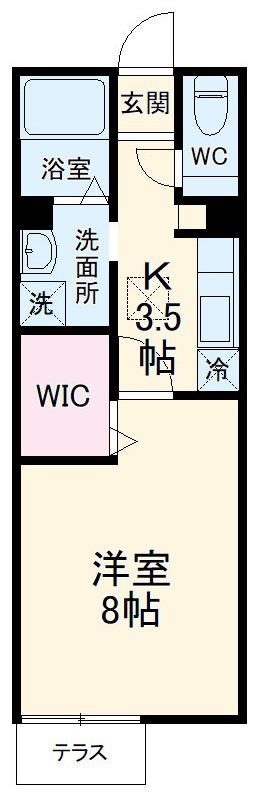 セジュール光ヶ丘(1K/2階)の間取り写真
