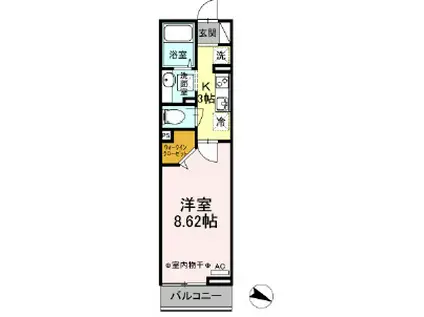 MARIO KⅡ(1K/2階)の間取り写真