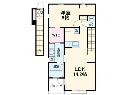フィルリリー(1LDK/2階)の間取り写真