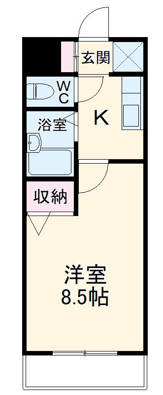 フレグランス萩原(1K/1階)の間取り写真