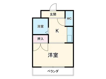 寿マンション琴塚(ワンルーム/2階)の間取り写真