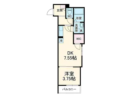 アルファサンライズ(1DK/1階)の間取り写真