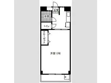 半ノ木ビル(1K/2階)の間取り写真