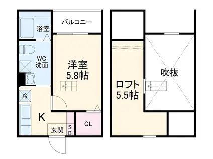 ENDOR 鳴海 (1K/1階)の間取り写真