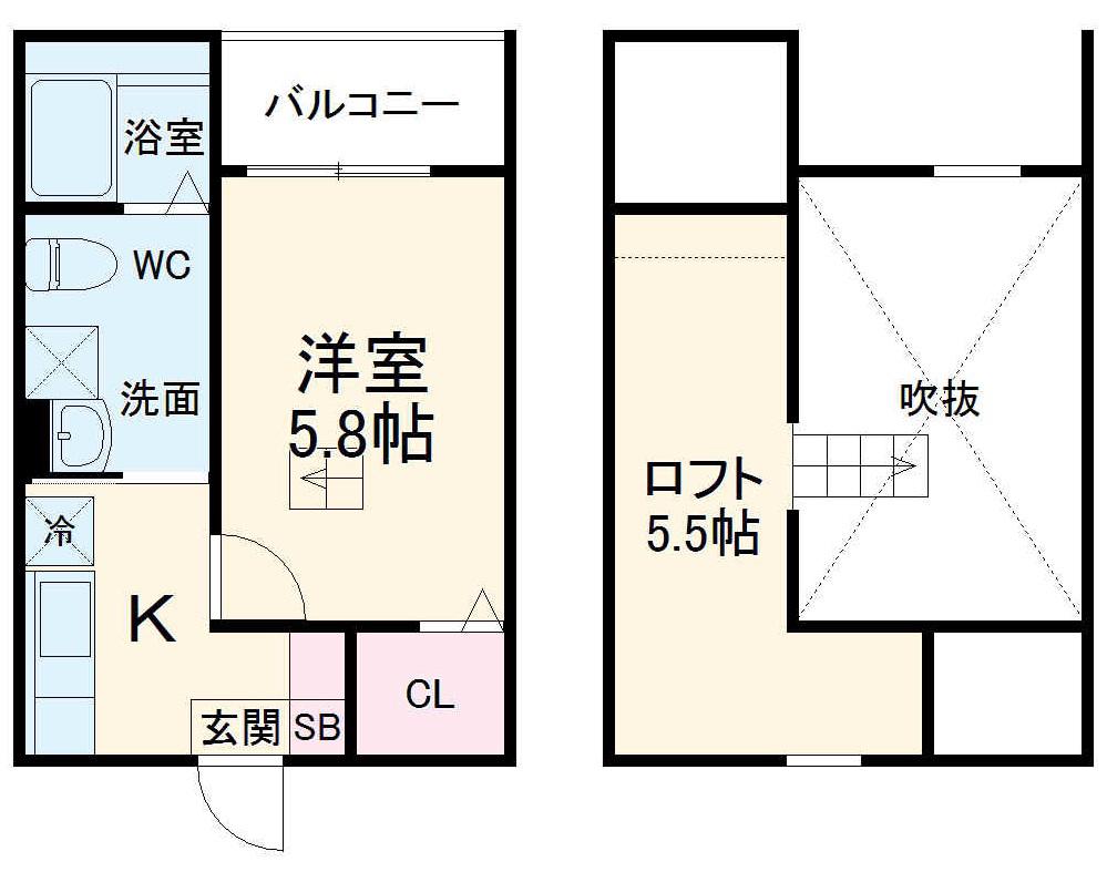 ENDOR 鳴海 (1K/2階)の間取り写真