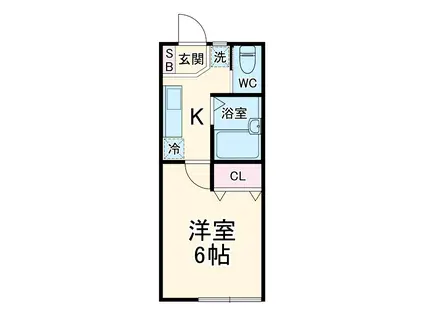 もといハイツ(1K/2階)の間取り写真