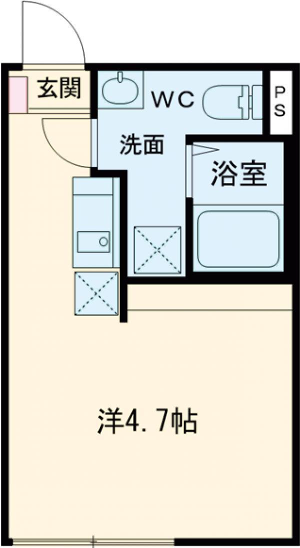 HANABUSAⅤ(ワンルーム/4階)の間取り写真