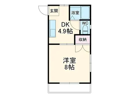リバストン(1DK/1階)の間取り写真