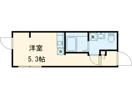 WILLE NISHIARAI Ⅱ(ワンルーム/1階)の間取り写真