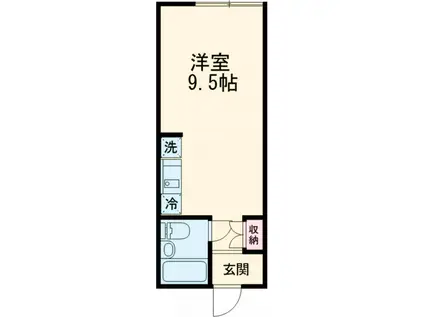 アンビエンテ深沢(ワンルーム/1階)の間取り写真