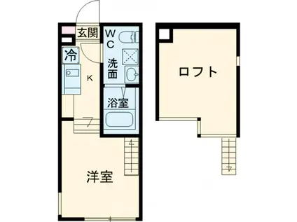 ハーモニーテラス金町Ⅱ(1K/2階)の間取り写真