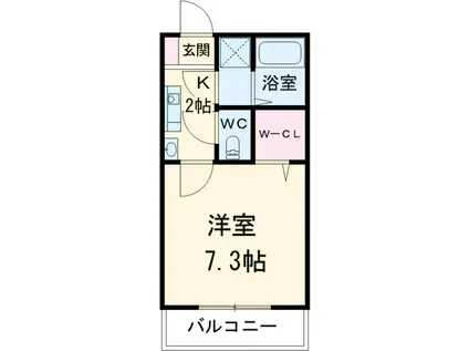 リベルタⅡ(1K/3階)の間取り写真